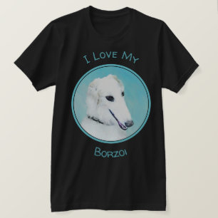 Borzoi (weiß) Malerei - Niedliche Original Hunde K T-Shirt