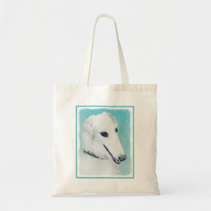 Borzoi (weiß) Malerei - Niedliche Original Hunde K Tragetasche