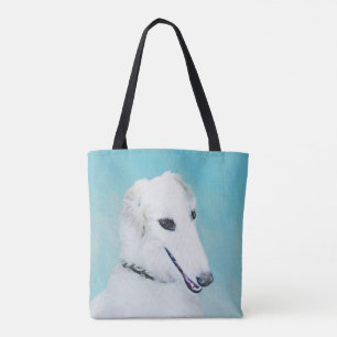 Borzoi (weiß) Malerei - Niedliche Original Hundek