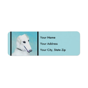 Borzoi (weiß) Malerei - Niedliche Original Hundek