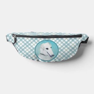 Borzoi White Painting Russian Wolfhound Dog Art Bauchtasche