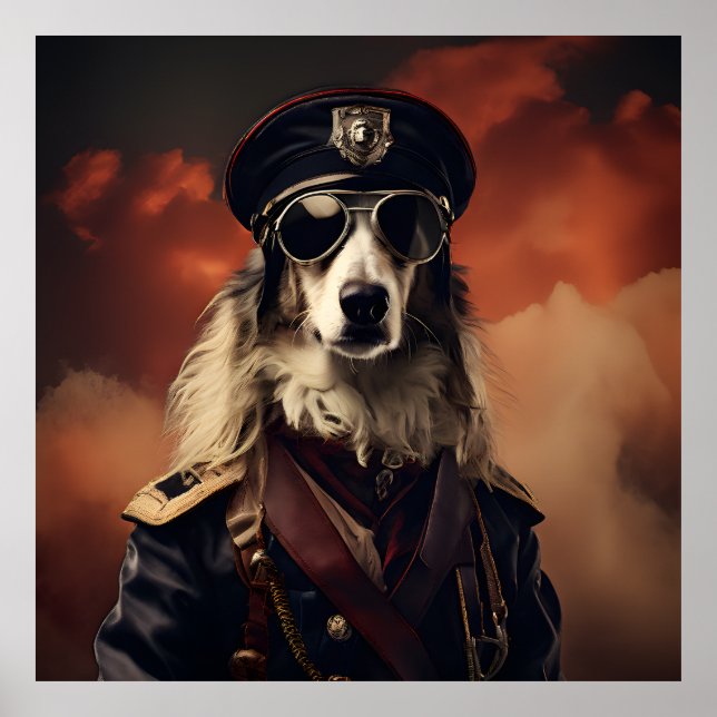 Borzoi WWI Vintag Aviator Poster (Vorne)