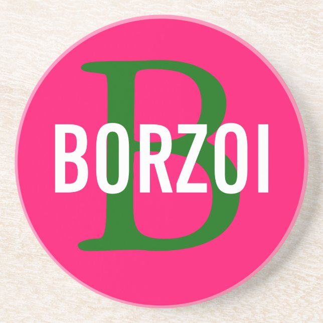 Borzoi-Zucht-Monogramm-Entwurf Untersetzer (Vorne)