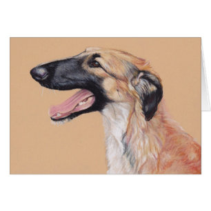 Borzoirussische Wolfhound-Hundekunst-Karte