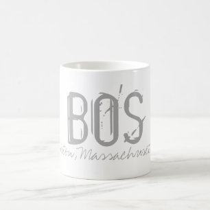 BOS Boston Airport Typografie Kaffeetasse
