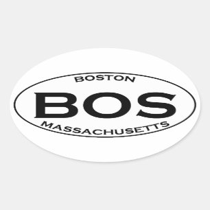 BOS - Oval-Logo Bostons Massachusetts Ovaler Aufkleber