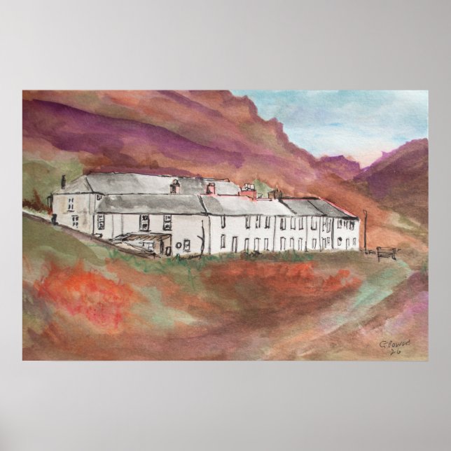 Boscastle Cornwall Aquarell-Malerei – England Poster (Vorne)