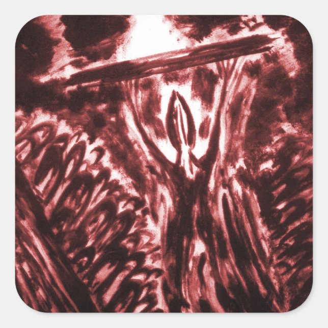 Böse abwehren quadratischer aufkleber (Vorderseite)