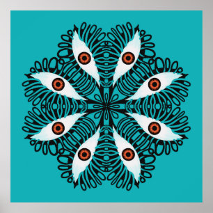 Böse Augen seltsam trippy Poster