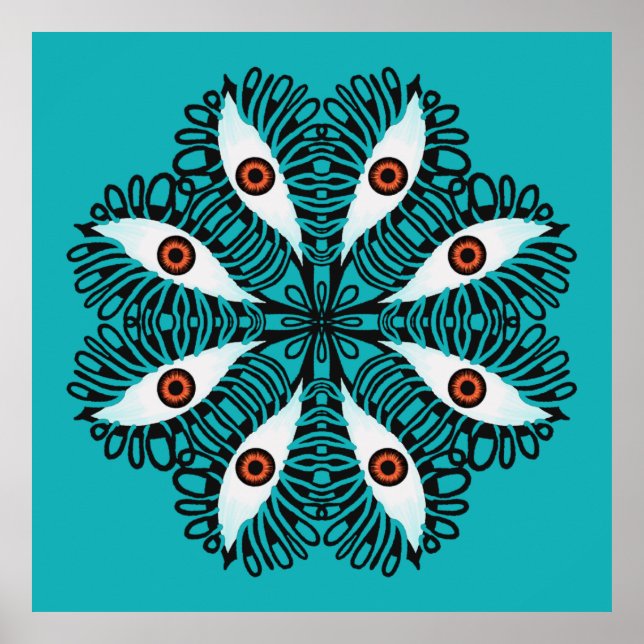 Böse Augen seltsam trippy Poster (Vorne)