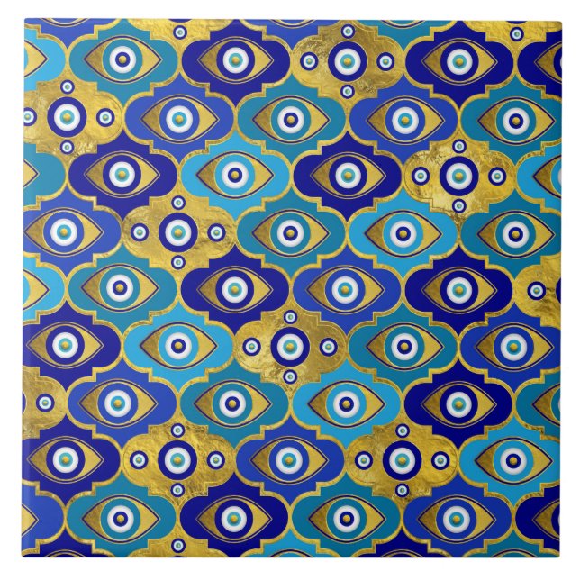 Böse Augenzauber im Quatrefolienmuster Fliese (Vorderseite)