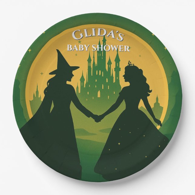 Böse Baby Shower Teller | Glinda & Elphaba Party (Vorderseite)