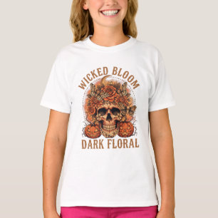 Böse Blüte Dunkle Florale Gothic-Totenkopf-T-Shirt T-Shirt
