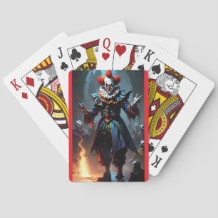 Böse Clown-Poker-Karten rot Spielkarten