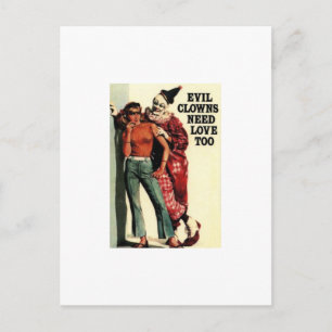 Böse Clowns brauchen auch Liebe, Vintage Postkarte