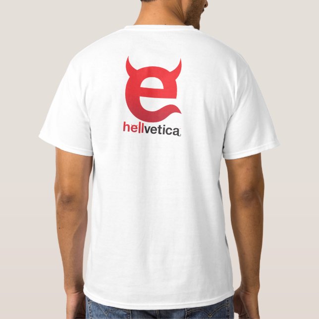 Böse "e" Helvetica T-Shirt (Rückseite)