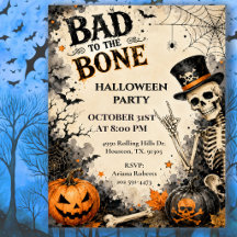 Böse Halloween-Party bis auf die Knochen