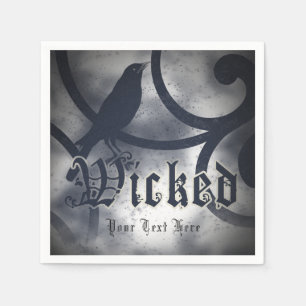 Böse Halloween-Party Schwarze Krähe Vogel Kostüm Serviette