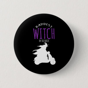 Böse Hexe im Block - Halloween-Kostüm Button