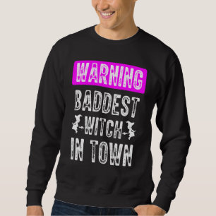 Böse Hexe In Der Stadt Fliegt Mit Einem Besen Hexe Sweatshirt