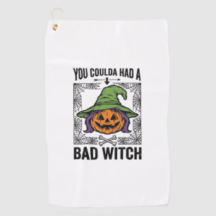Böse Hexe Lustiger Halloween-Kürbis Hexe_1 Golfhandtuch