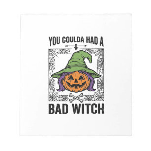 Böse Hexe Lustiger Halloween-Kürbis Hexe_1 Notizblock