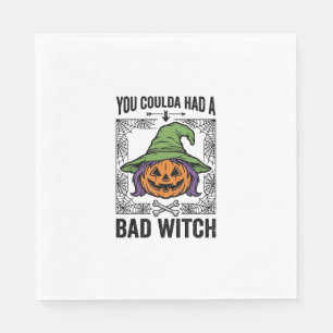 Böse Hexe Lustiger Halloween-Kürbis Hexe_1 Serviette