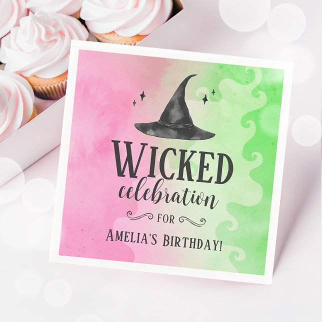 Böse Hexe Rosa und Grüne Papier Servietten (Wicked Witch Party Napkins)