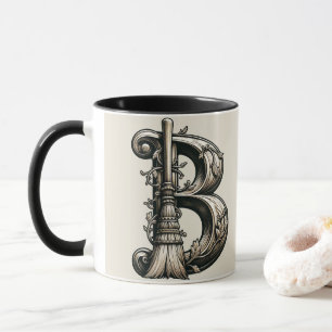 Böse Hexe Witchy Besen Buchstabe B Benutzerdefinie Tasse