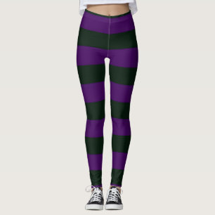 Böse Hexen Vibes Halloween Streifen Tiefes Lila Leggings