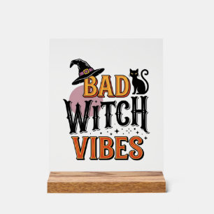 Böse Hexen Vibes Vintage Halloween-Shirt-Design_1 Acrylschild