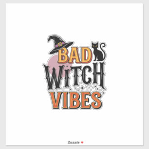 Böse Hexen Vibes Vintage Halloween-Shirt-Design_1 Aufkleber
