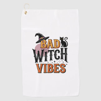 Böse Hexen Vibes Vintage Halloween-Shirt-Design_1 Golfhandtuch
