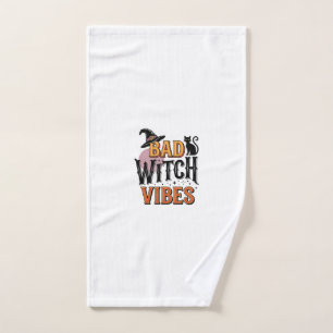 Böse Hexen Vibes Vintage Halloween-Shirt-Design_1 Handtuch