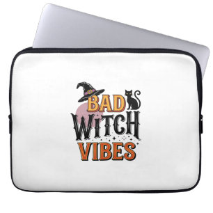Böse Hexen Vibes Vintage Halloween-Shirt-Design_1 Laptopschutzhülle