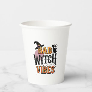 Böse Hexen Vibes Vintage Halloween-Shirt-Design_1 Pappbecher