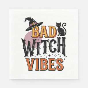 Böse Hexen Vibes Vintage Halloween-Shirt-Design_1 Serviette