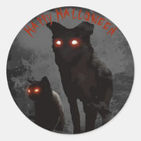 Böse schwarze Katze und schwarze Hundeaugen Hallow