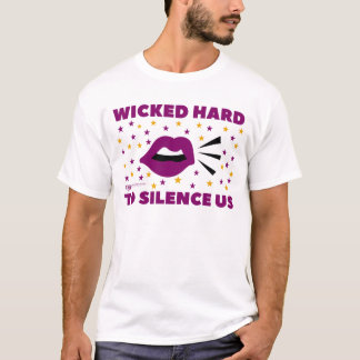 Böse schwer zum Schweigen zu bringen Lila/Gelbes T T-Shirt