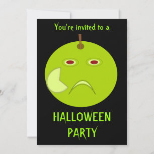 Böser Apfel mit Narbe Halloween-Party-Einladung Einladung