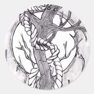 böser Baum Runder Aufkleber