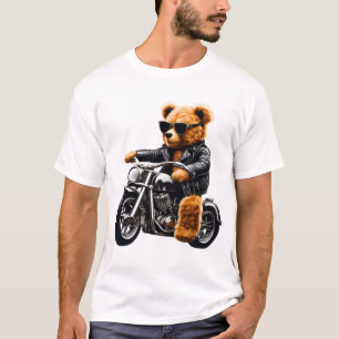 Böser Biker-Teddybär-Kunst T-Shirt