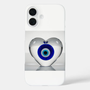 Böser Blick Herzsymbol Moderne Grafikdesign iPhone 16 Hülle