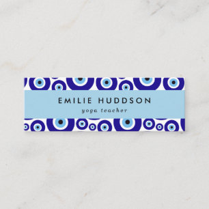 Böser Blick Muster, Griechisches Auge, Nazar, Yoga Mini Visitenkarte