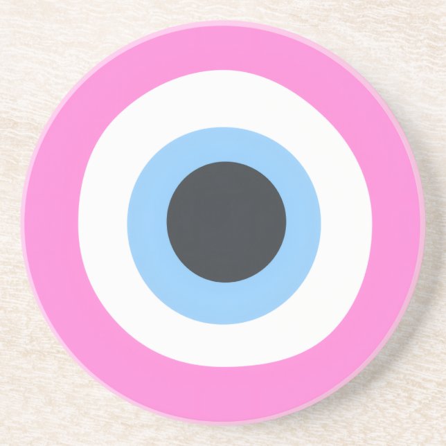 böser Blick pink Getränkeuntersetzer (Vorne)