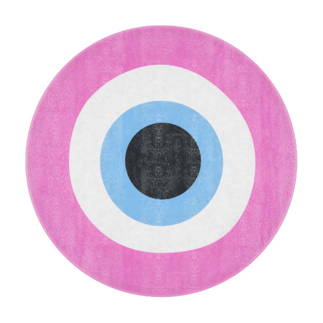 böser Blick rosa  Schneidebrett (Vorderseite)