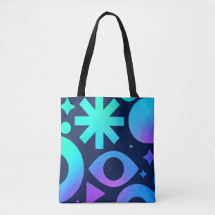 Böser Blick-Tasche Cosmic Teal Lila Mystisch