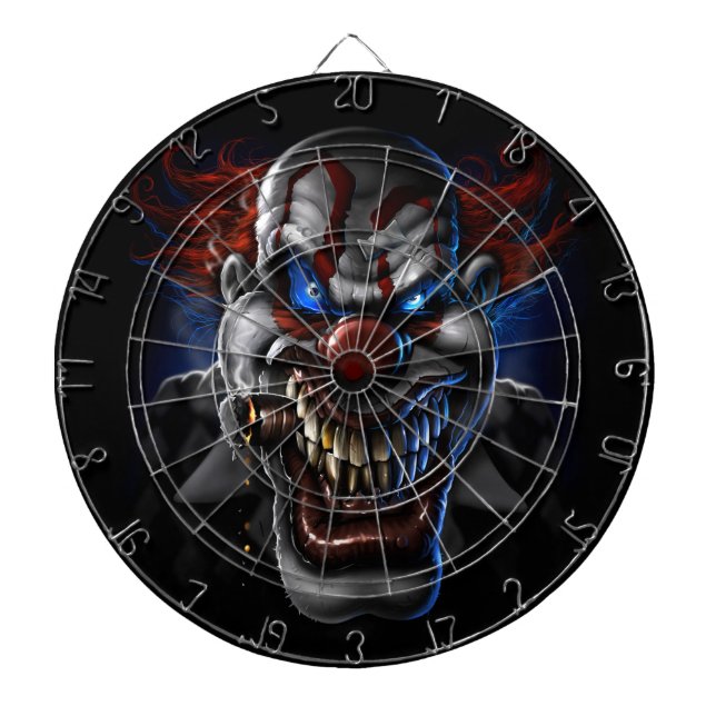 Böser Clown Gesicht Dartscheibe (vorne)