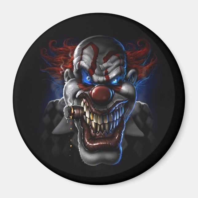 Böser Clown Gesicht Magnet (Vorne)