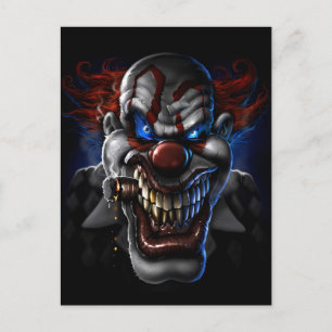 Böser Clown Gesicht Postkarte